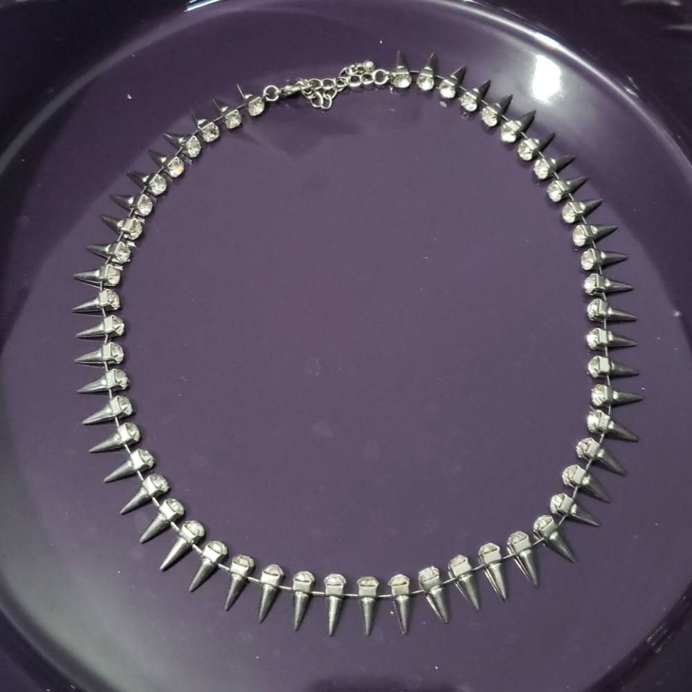 Rhinestone spike necklace